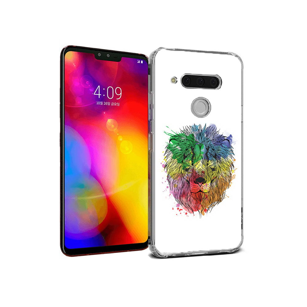 Чехол MyPads Tocco для LG V40 ThinQ разноцветный гордый лев (PT121590.74.573)