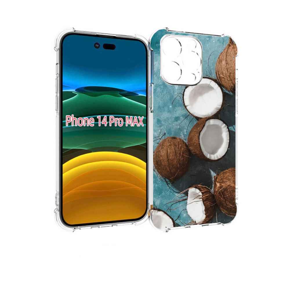 

Чехол MyPads красивые-кокосы для iPhone 14 Pro Max, Прозрачный, Tocco