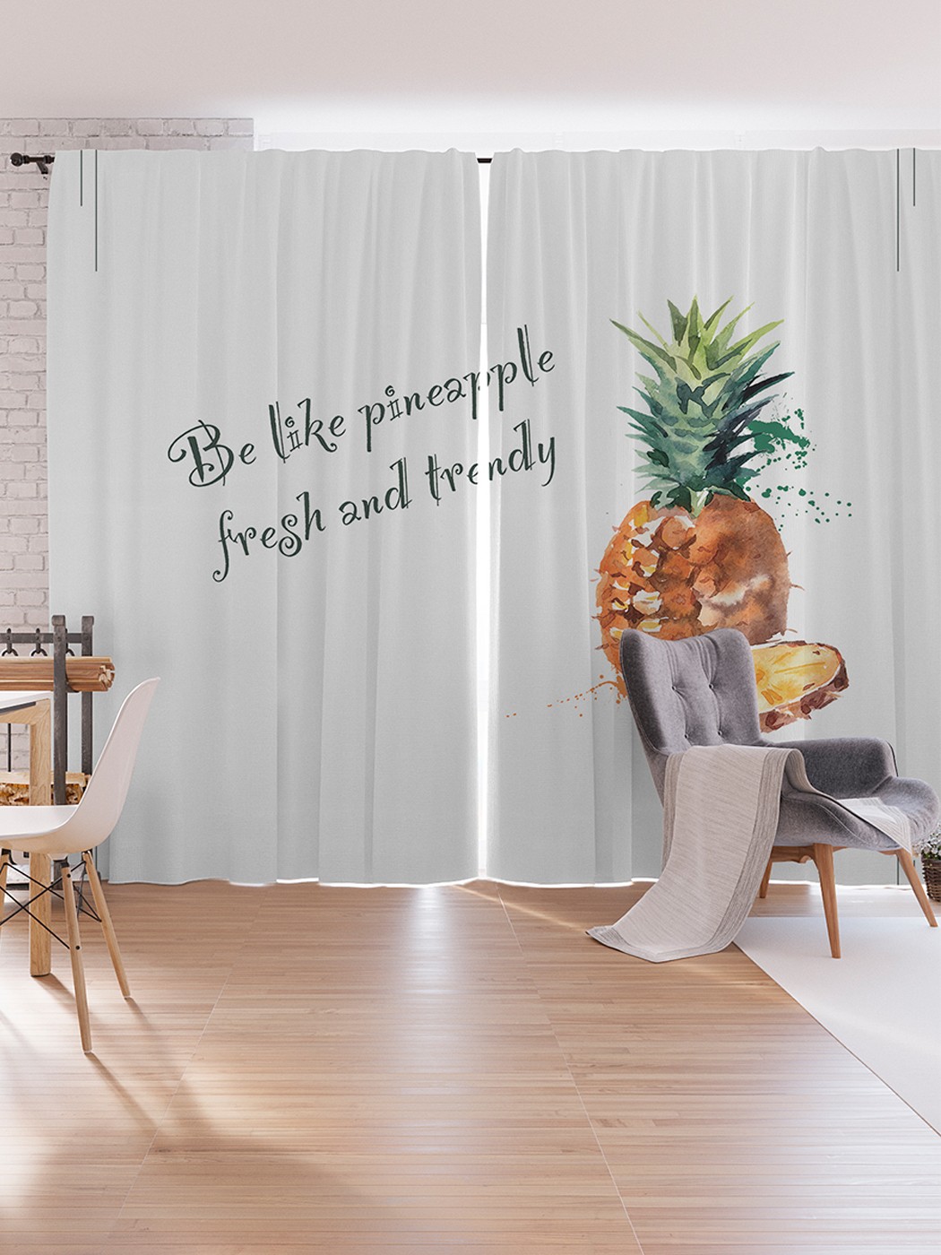 

Шторы под лён JoyArty "Свежесть ананаса", серия Oxford DeLux, 340х265 см, Свежесть ананаса