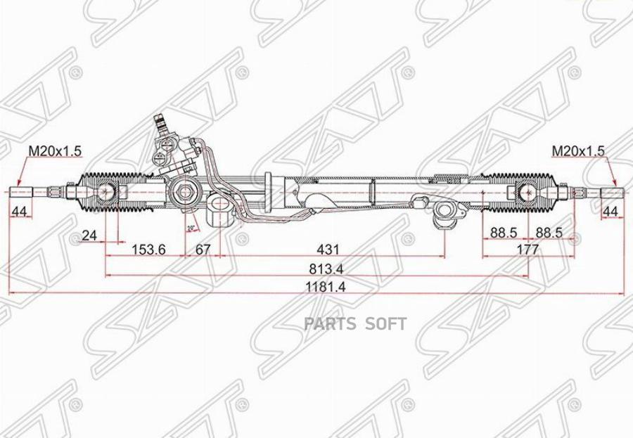 

SAT ST-44250-60090 Рейка рулевая Toyota Land Cruiser 02-07 RHD 1шт