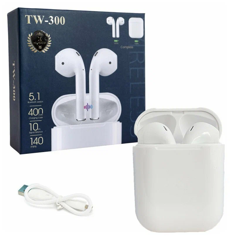 

Беспроводные наушники Wireless EarPods TW300 с анимацией (Белый)