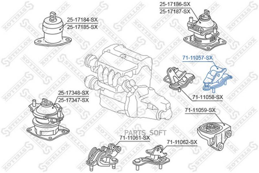 

STELLOX Подушка КПП STELLOX 7111057sx