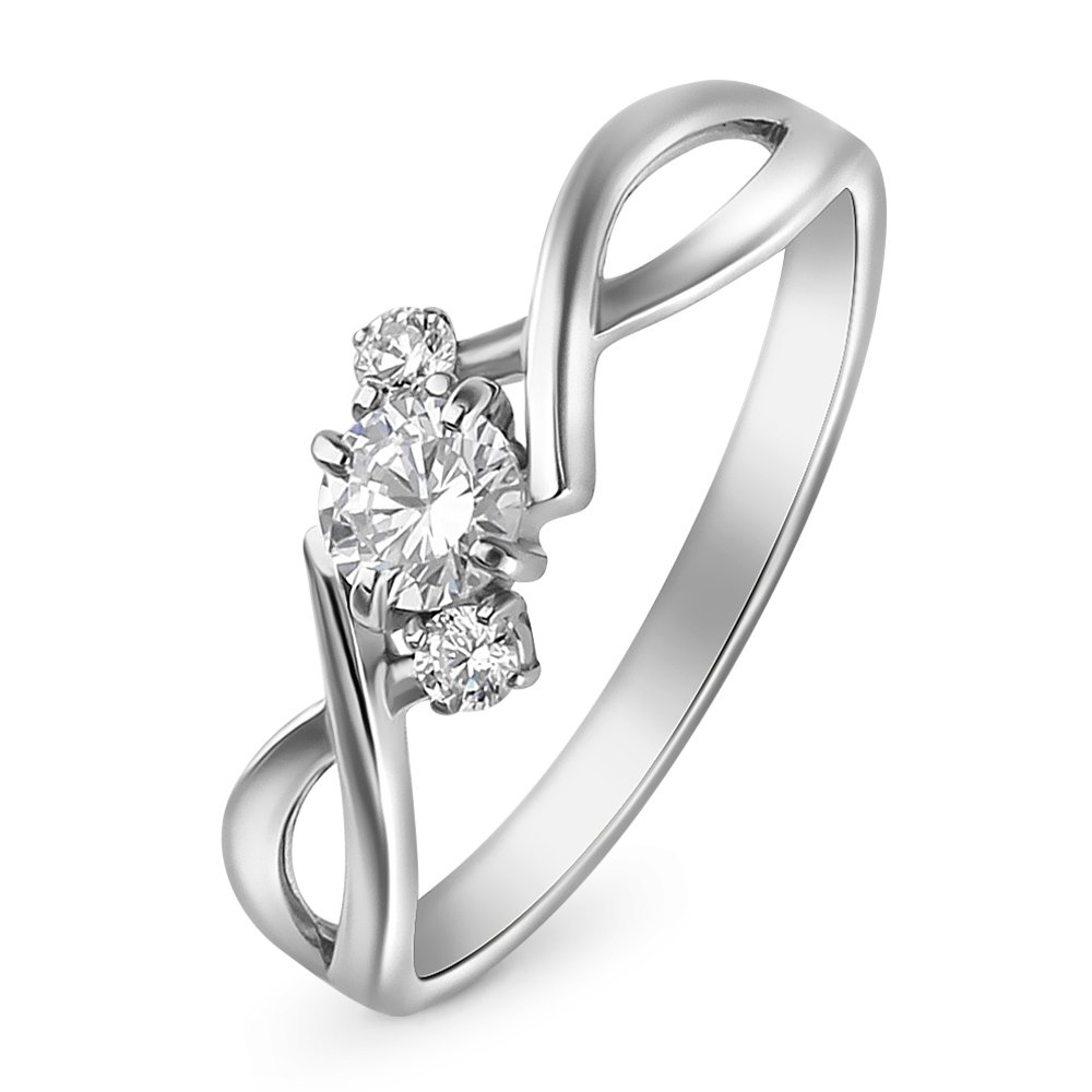 

Кольцо из серебра р. , 585Gold 4100093434, фианит\фианит, 4100093434
