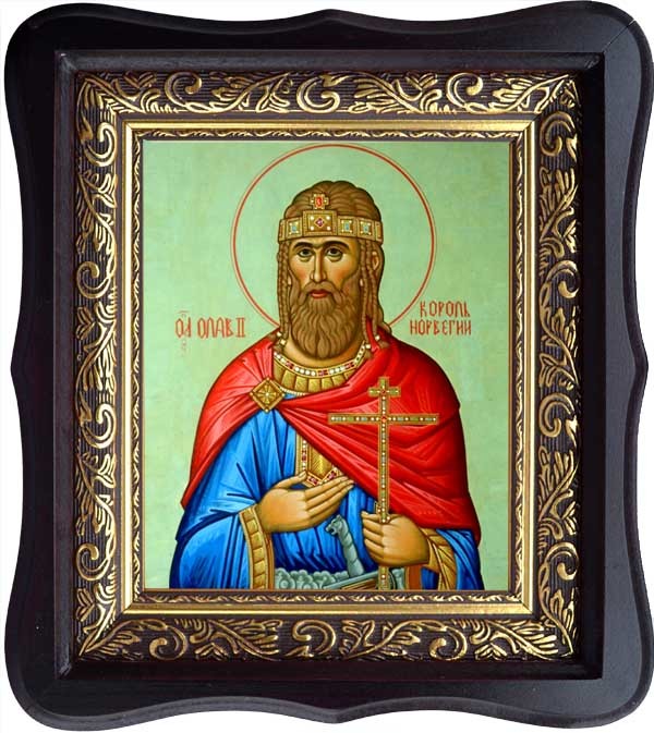 

Олаф (Олав) Норвежский благоверный король. Икона на холсте.