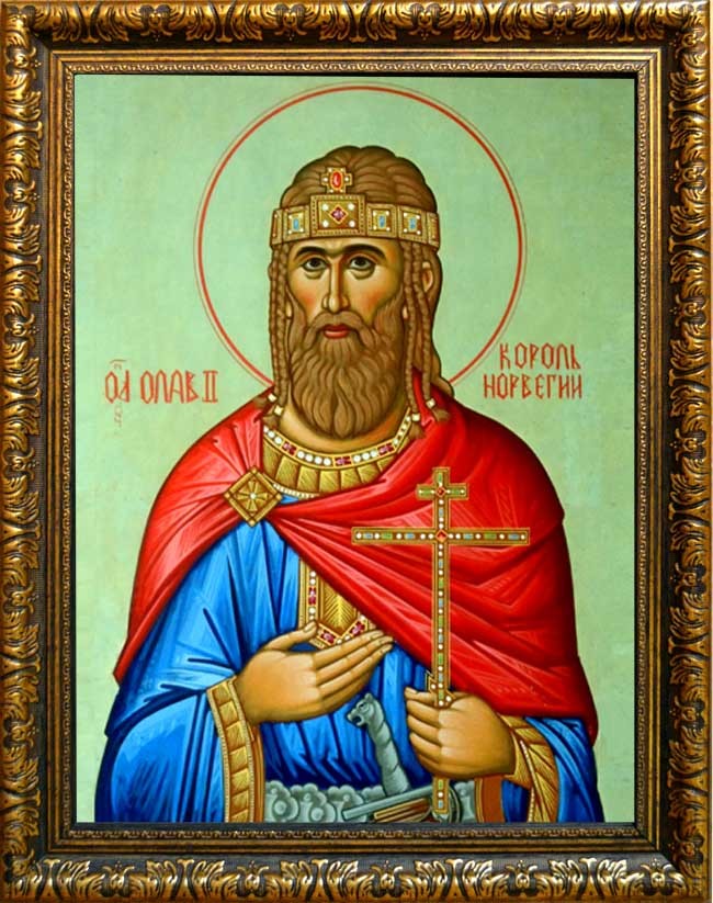 

Олаф (Олав) Норвежский благоверный король. Икона на холсте.