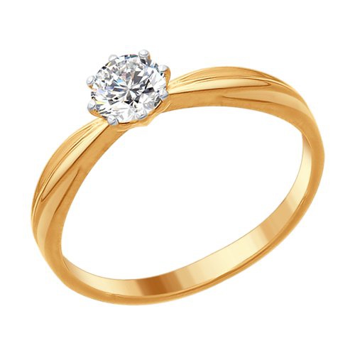 

Кольцо из серебра р.  585Gold 4100095075, фианит, 4100095075