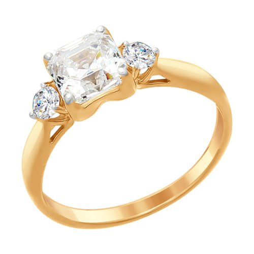 

Кольцо из серебра р. , 585Gold 4100095076, фианит, 4100095076