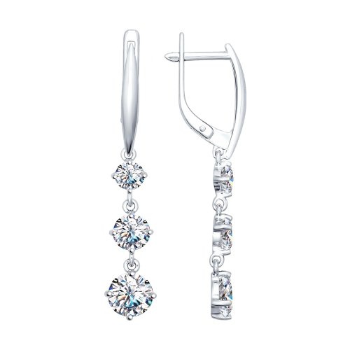 

Серьги из серебра 585Gold 4100095082, фианит, 4100095082