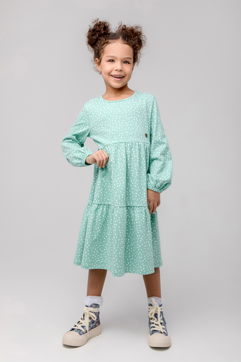 

Платье детское CROCKID М 3467-1, мятный зеленый, крапинки к363, 104, М 3467-1