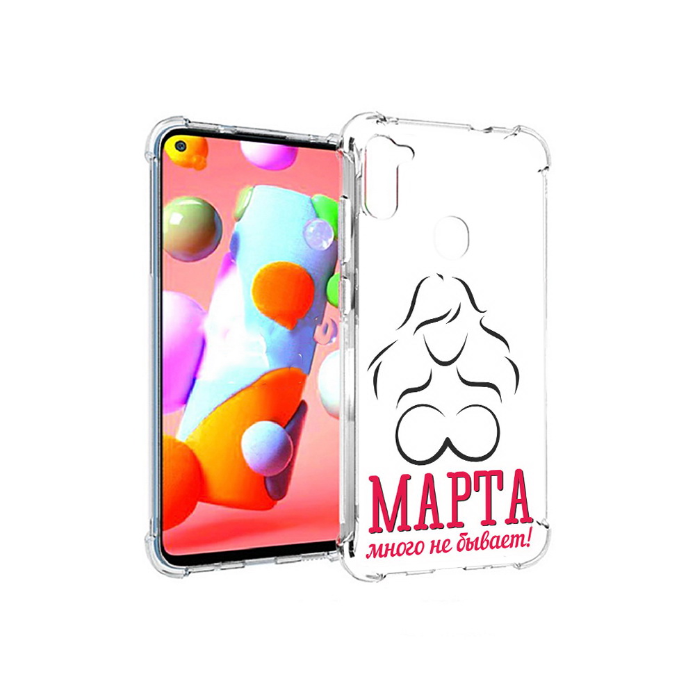 

Чехол MyPads Tocco для Samsung Galaxy A11 8 марта много не бывает (PT149913.480.17), Прозрачный, Tocco