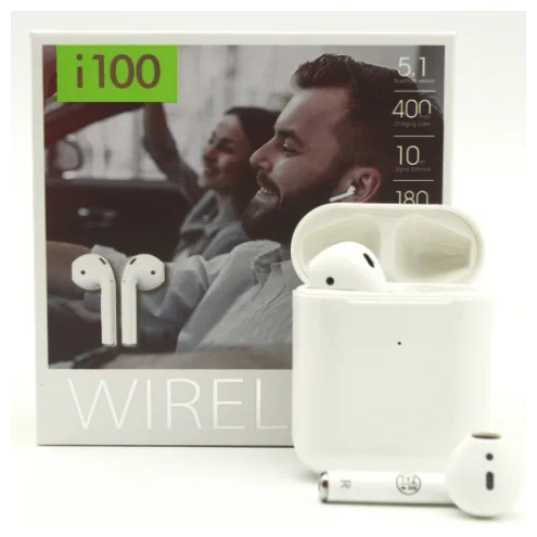 

Беспроводные наушники WIRELESS i100 plus (Белые)