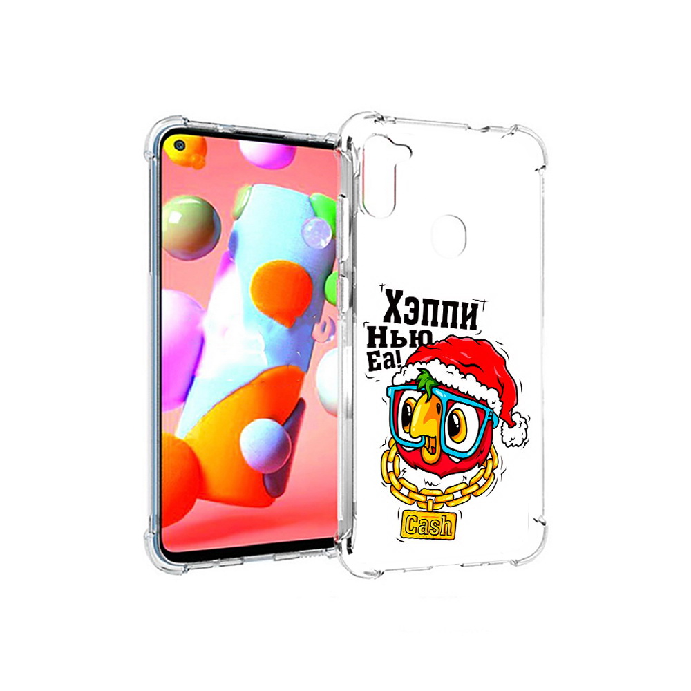 

Чехол MyPads Tocco для Samsung Galaxy A11 Хэппи нью еа (PT149913.480.196), Прозрачный, Tocco