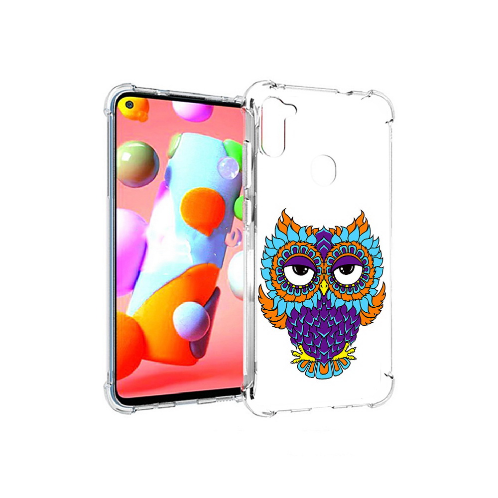 

Чехол MyPads Tocco для Samsung Galaxy A11 Цветная сова (PT149913.480.198), Прозрачный, Tocco