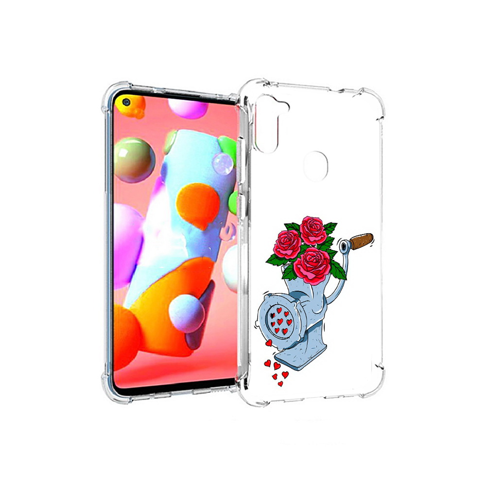 

Чехол MyPads Tocco для Samsung Galaxy A11 Цветочные сердца (PT149913.480.199), Прозрачный, Tocco
