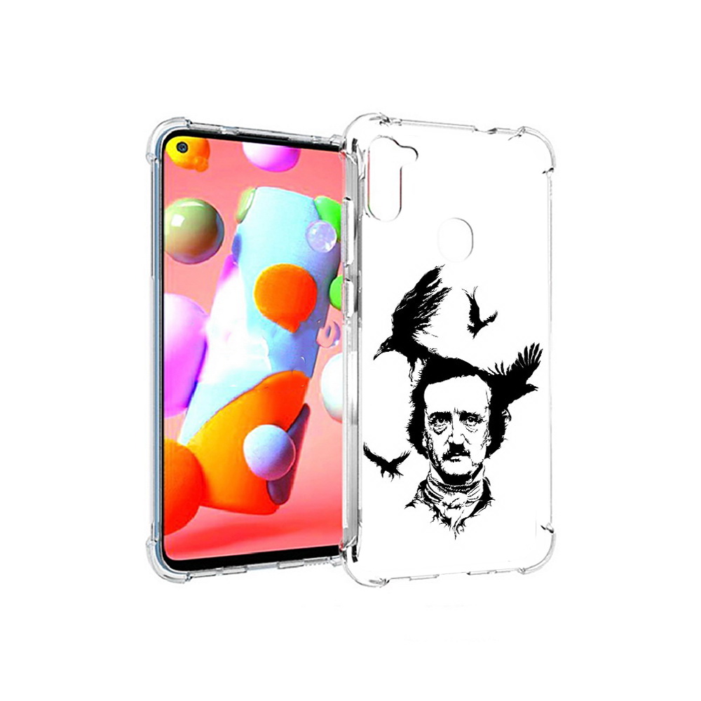 

Чехол MyPads Tocco для Samsung Galaxy A11 Эдгар Аллан черно белый (PT149913.480.204), Прозрачный, Tocco