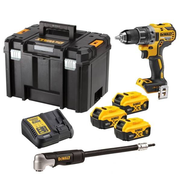 Аккумуляторная безударная бесщеточная дрель-шуруповерт DEWALT DCD791P3A-QW, 18 В, с 3 АКБ