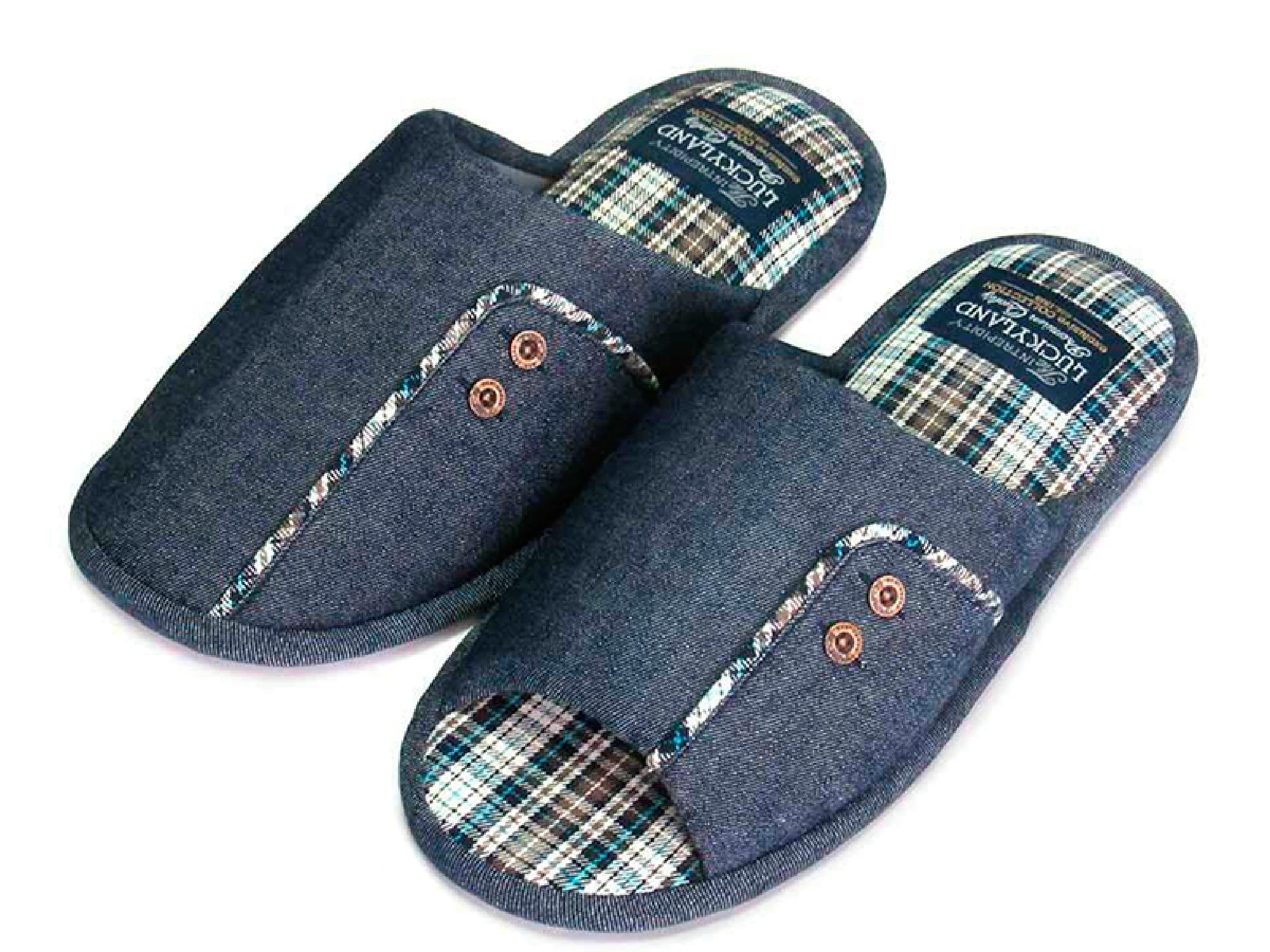 Тапочки мужские Lucky Land 3044 M-LMOC-W синие 45 RU