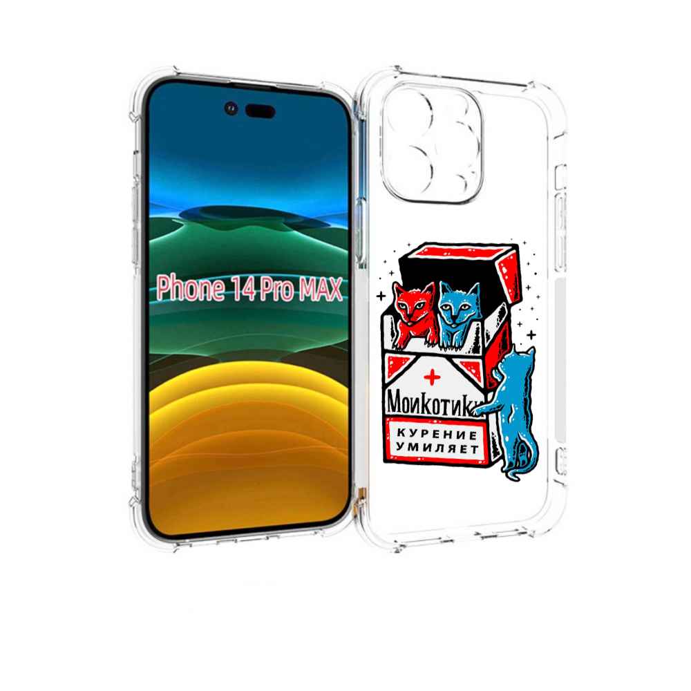 

Чехол MyPads красно-синие-коты для iPhone 14 Pro Max, Прозрачный, Tocco