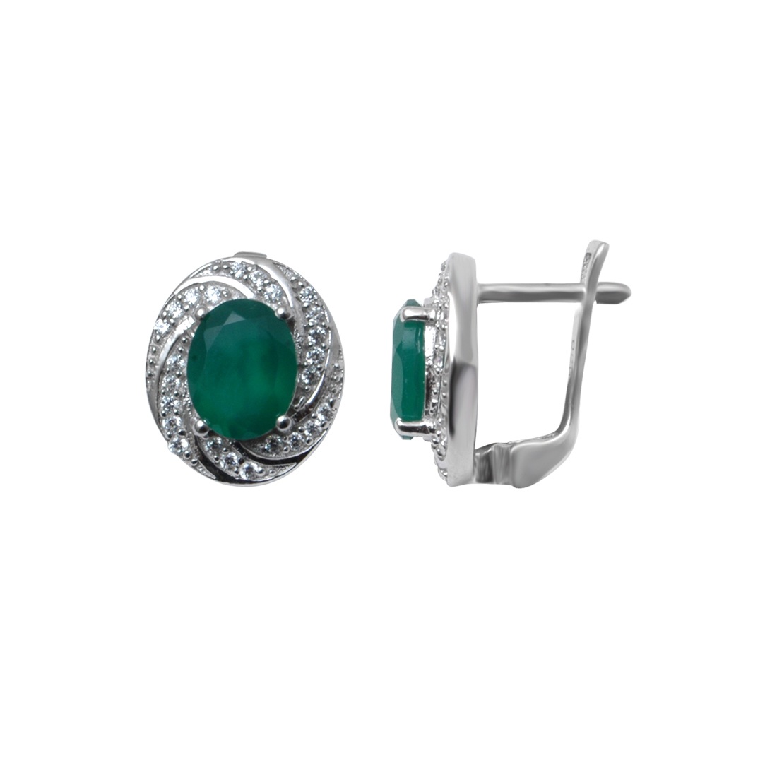 

Серьги женские из серебра Balex Jewellery 2410931591, хризопраз/фианит