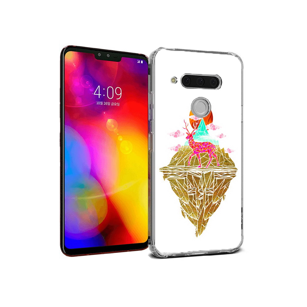

Чехол MyPads Tocco для LG V40 ThinQ розовый олень абстракция (PT121590.74.586), Прозрачный, Tocco