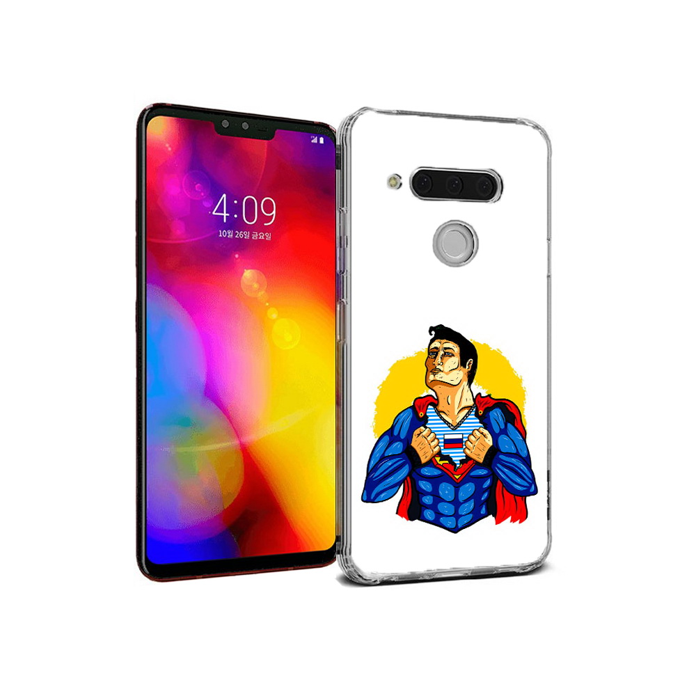 

Чехол MyPads Tocco для LG V40 ThinQ русский супермен (PT121590.74.591), Прозрачный, Tocco