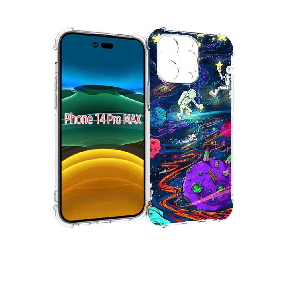 

Чехол MyPads красочный космос для iPhone 14 Pro Max, Прозрачный, Tocco