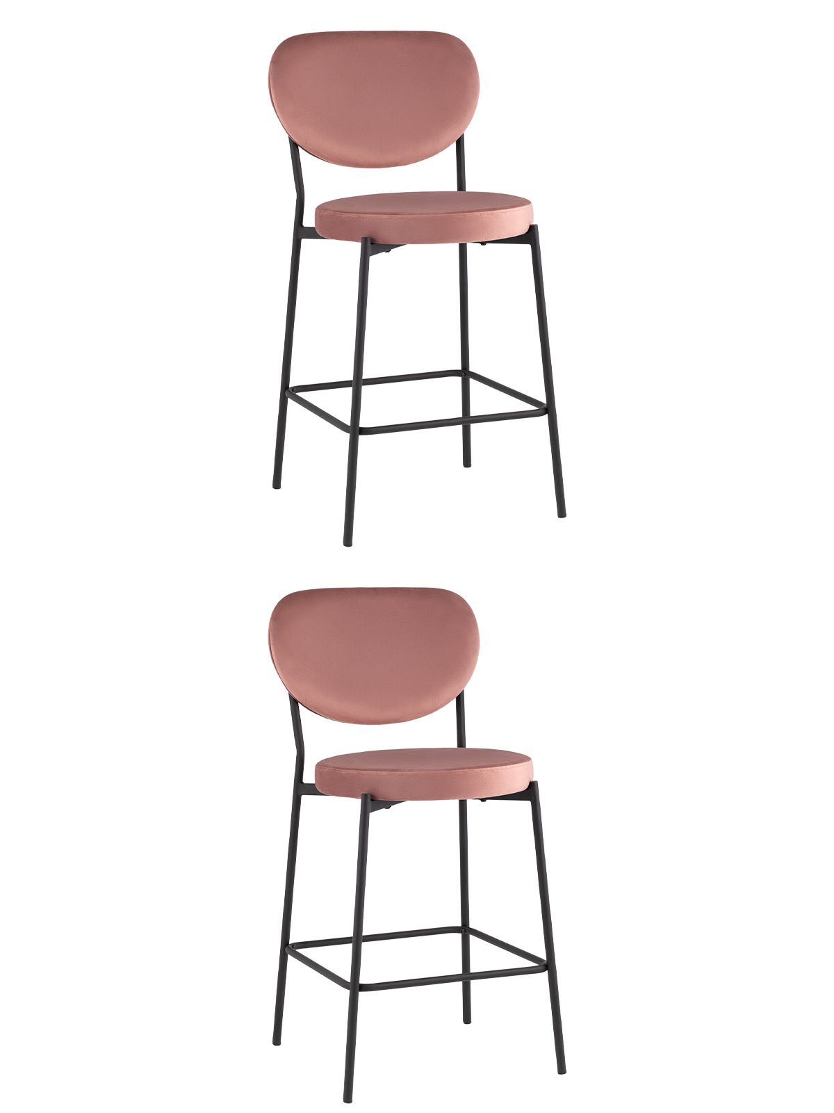 

Cтул полубарный Stool Group Барбара NEW, велюр пыльно-розовый (комплект 2 шт), Барбара