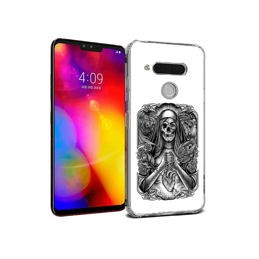 

Чехол MyPads Tocco для LG V40 ThinQ скелет с сердцем (PT121590.74.603), Прозрачный, Tocco
