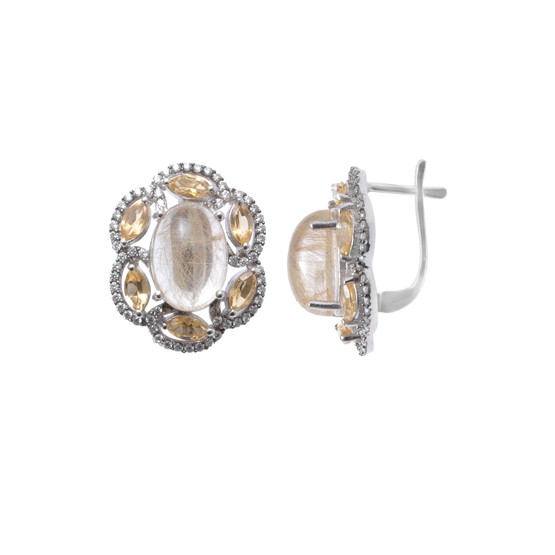 

Серьги женские из серебра Balex Jewellery 2410931609, кварц/цитрин