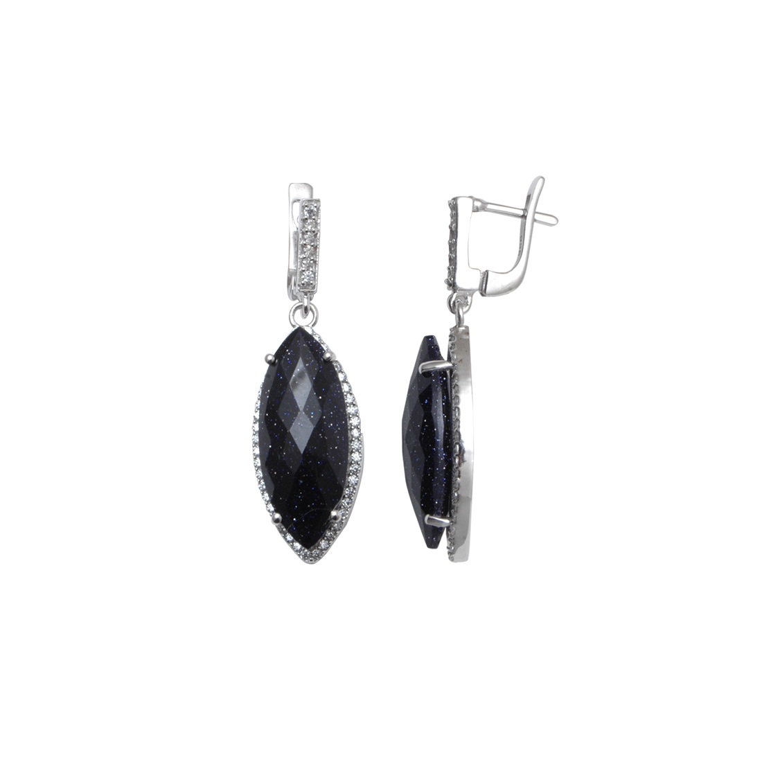 

Серьги подвески из серебра Balex Jewellery 2410931610, авантюрин/фианит, 2410931610
