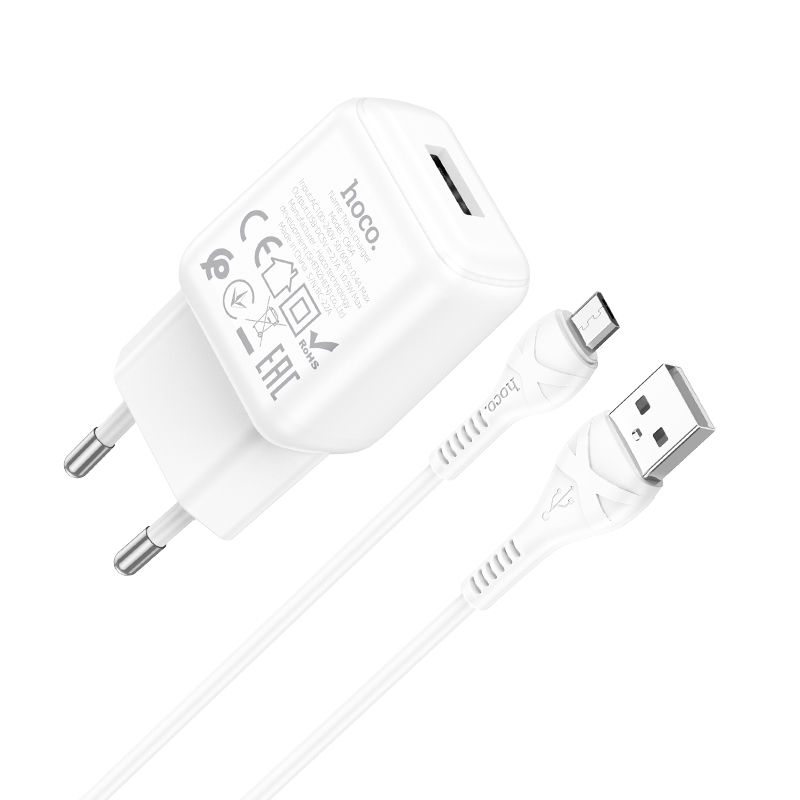 

Сетевое зарядное устройство Hoco C96Am micro usb 1xUSB 2.1 А белый, C96Am