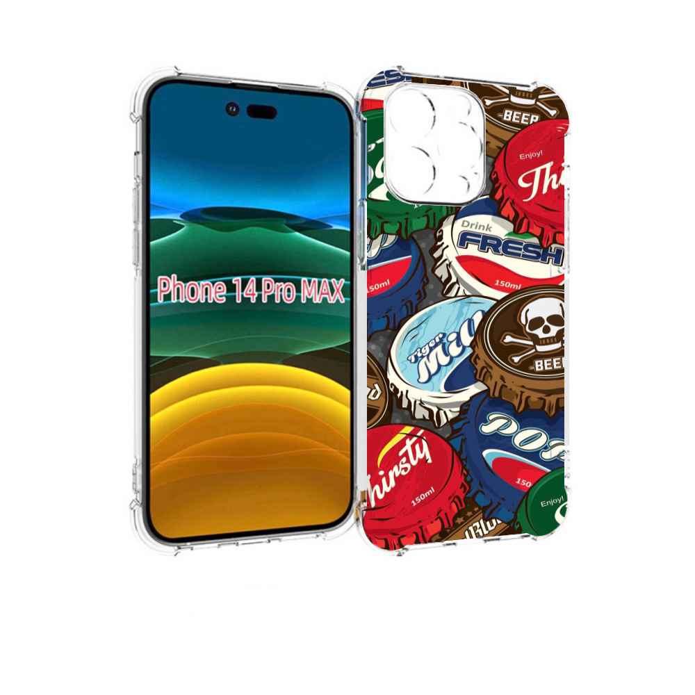 

Чехол MyPads крышки от баночек для iPhone 14 Pro Max, Прозрачный, Tocco