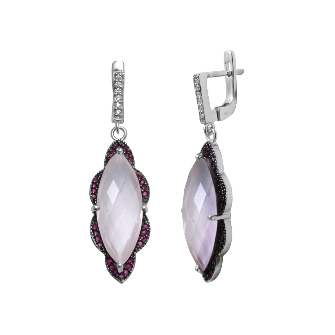 

Серьги подвески из серебра Balex Jewellery 2410931649, кварц/фианит, 2410931649