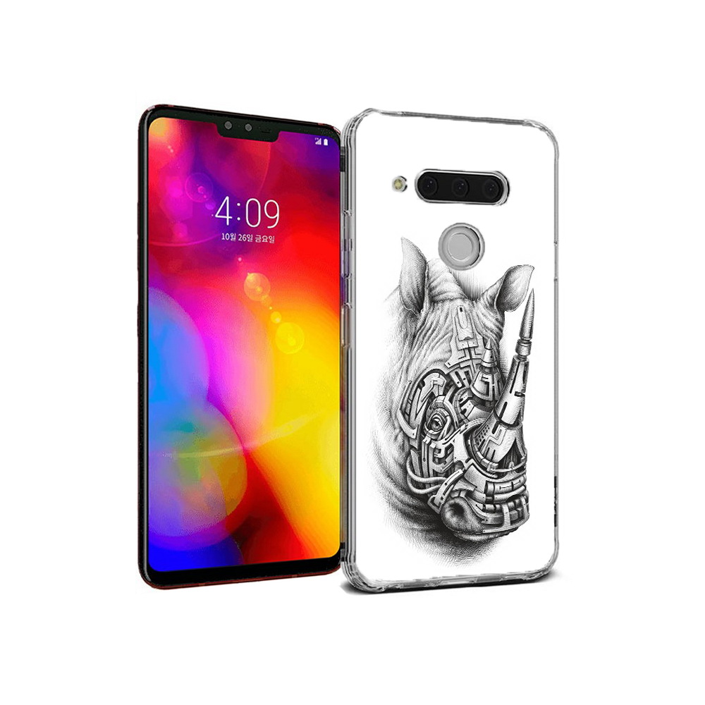 

Чехол MyPads Tocco для LG V40 ThinQ стальной носорог (PT121590.74.620), Прозрачный, Tocco