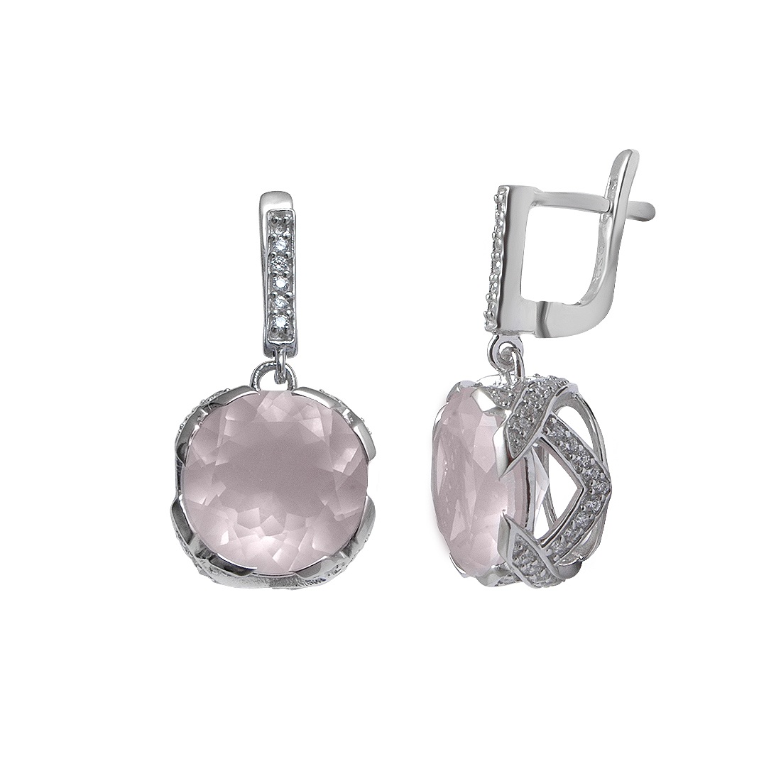 

Серьги женские из серебра Balex Jewellery 2410931651, кварц/фианит