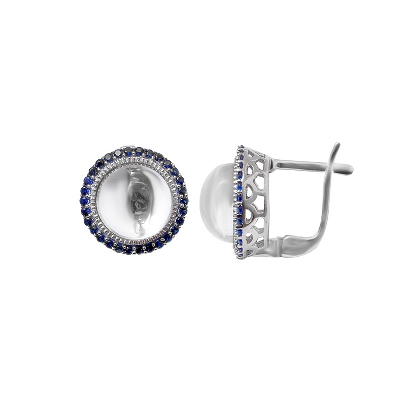 

Серьги женские из серебра Balex Jewellery 2410931658, горный хрусталь/сапфир