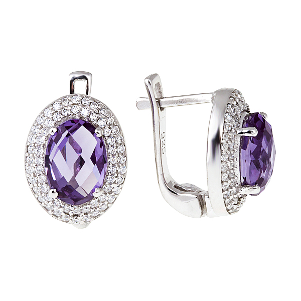 

Серьги женские из серебра Balex Jewellery 2410931662, александрит/фианит, 2410931662