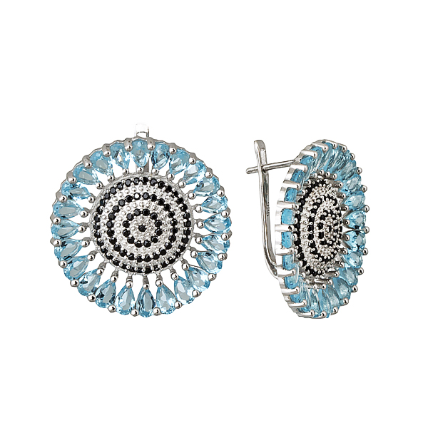 

Серьги женские из серебра Balex Jewellery 2410931673, топаз/шпинель