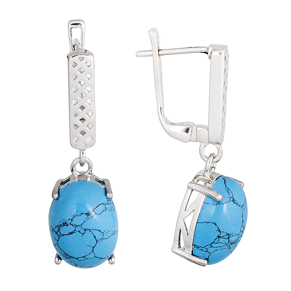 

Серьги женские из серебра Balex Jewellery 2410931680, бирюза, 2410931680