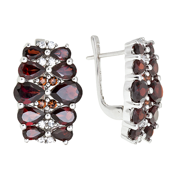 

Серьги женские из серебра Balex Jewellery 2410931687, гранат/гранат
