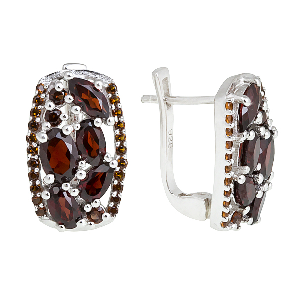 

Серьги женские из серебра Balex Jewellery 2410931706, гранат/фианит, 2410931706