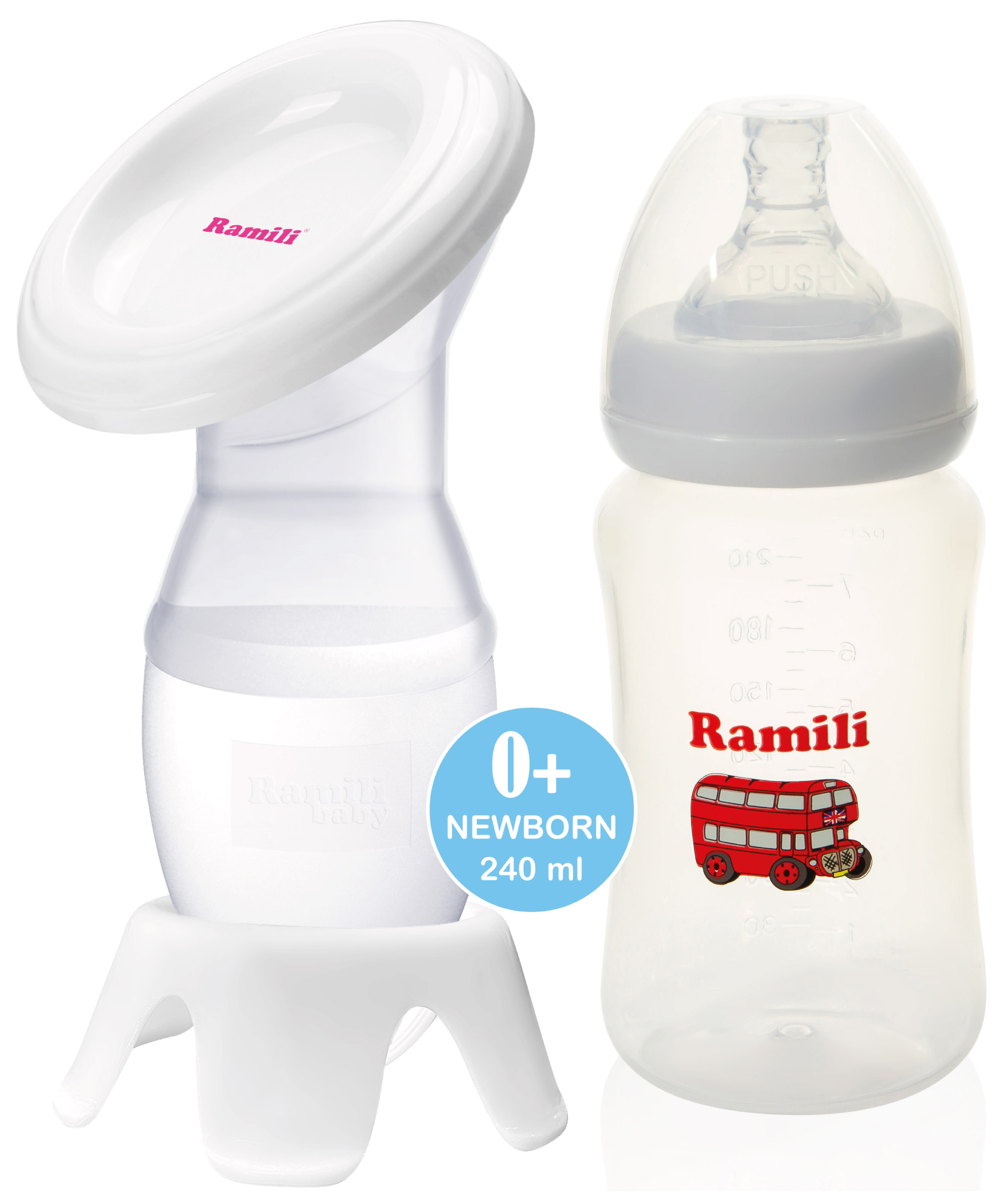 Ручной молокоотсос Ramili MC200 с противоколиковой бутылочкой 240ML 890₽