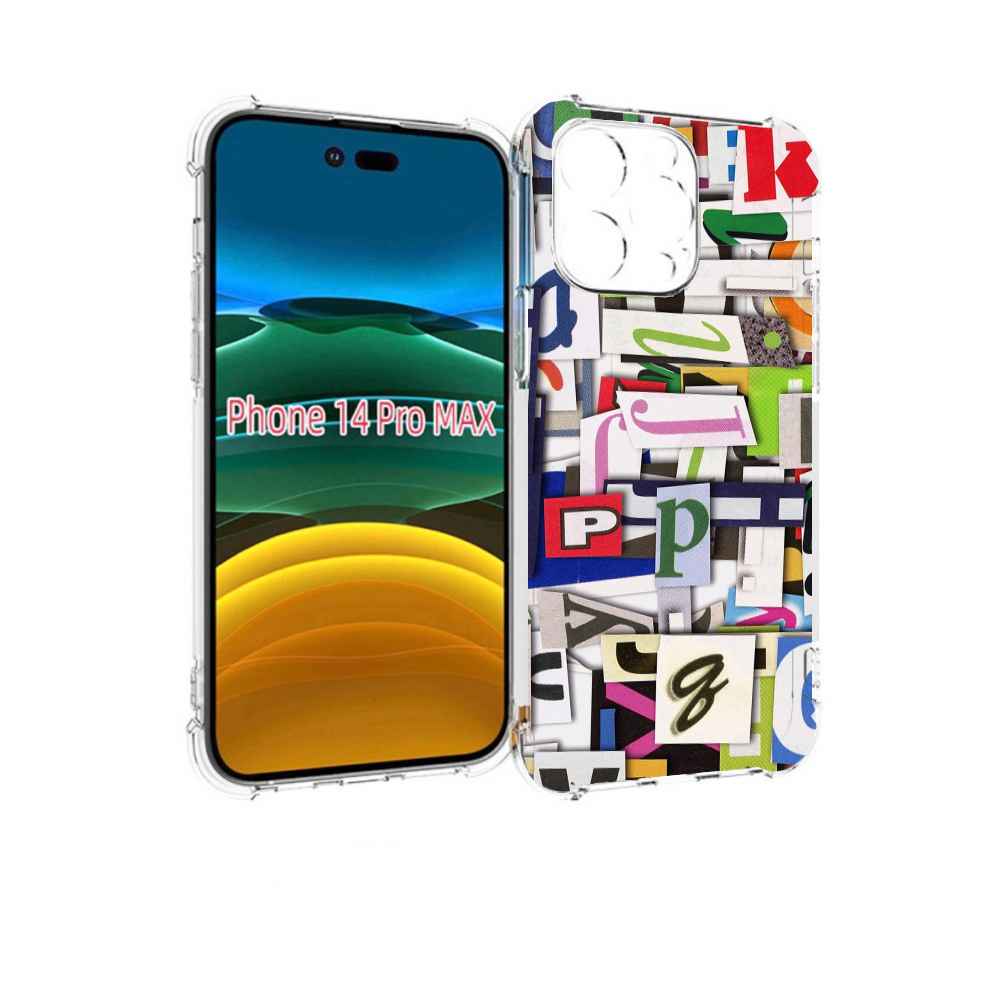

Чехол MyPads ломанные-буквы для iPhone 14 Pro Max, Прозрачный, Tocco