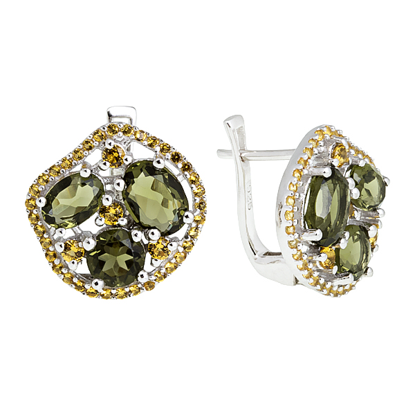 

Серьги женские из серебра Balex Jewellery 2410931718, шпинель/цитрин, 2410931718