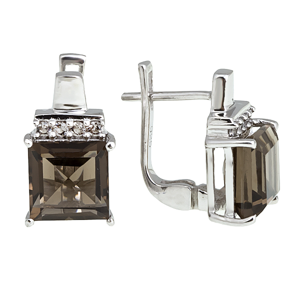 

Серьги женские из серебра Balex Jewellery 2410931731, раухтопаз/фианит, 2410931731