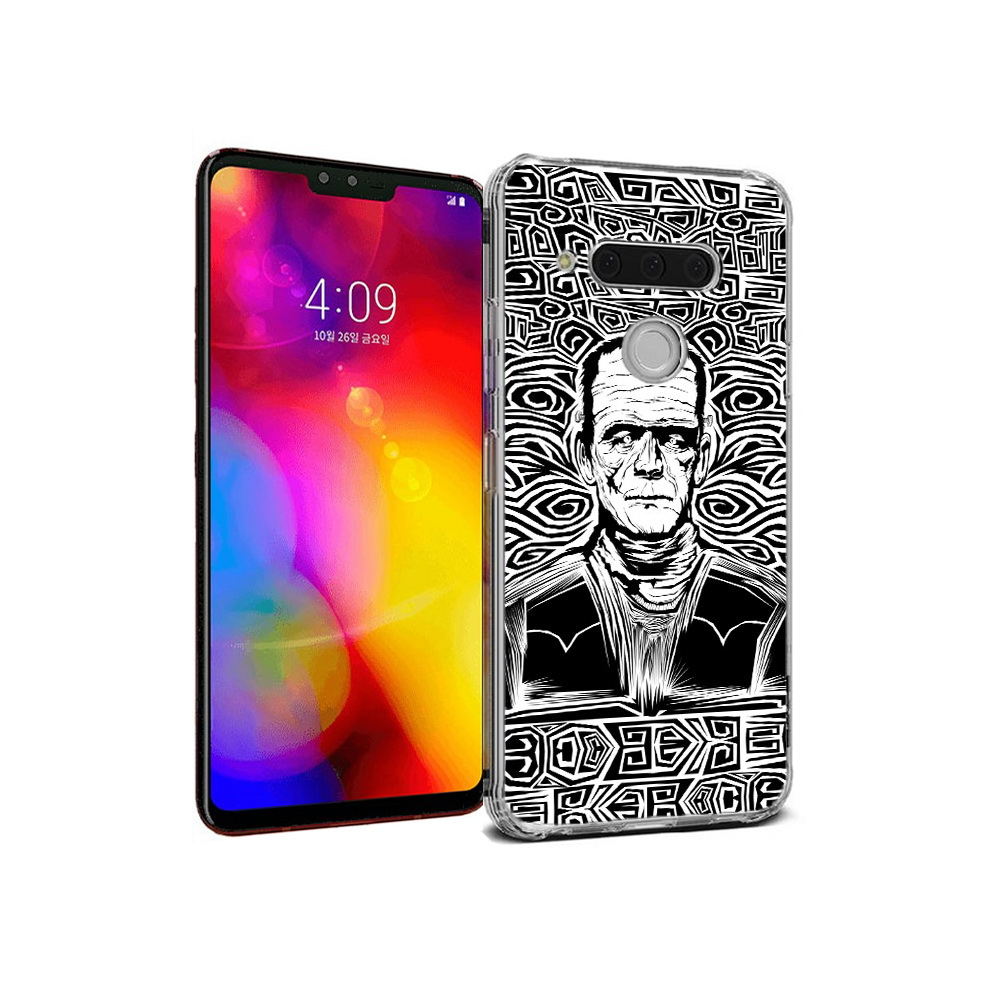 

Чехол MyPads Tocco для LG V40 ThinQ франкенштейн черно белый (PT121590.74.661), Прозрачный, Tocco