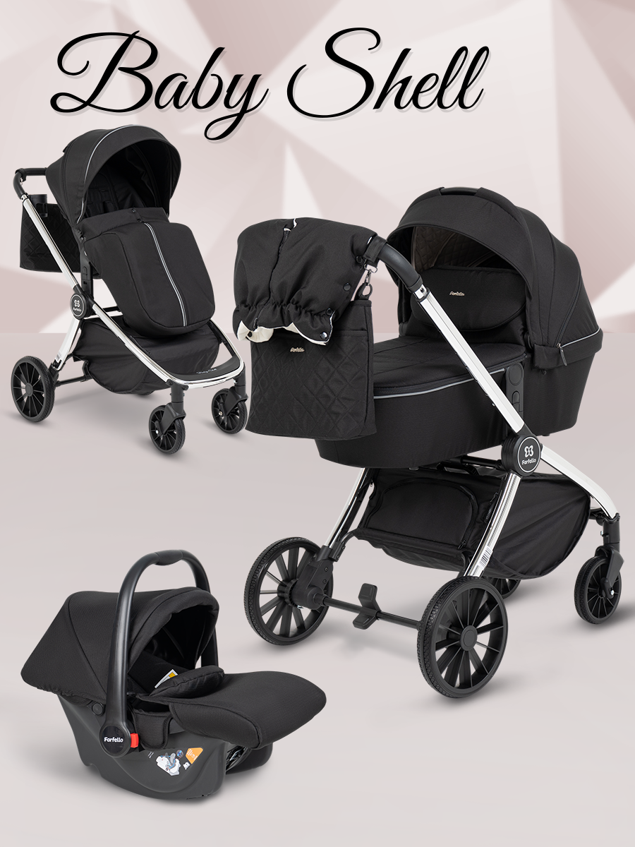 Коляска Модульная 3 В 1 Farfello Baby Shell С Рождения До 3 Лет Цвет Черный Bbs-007 31250₽