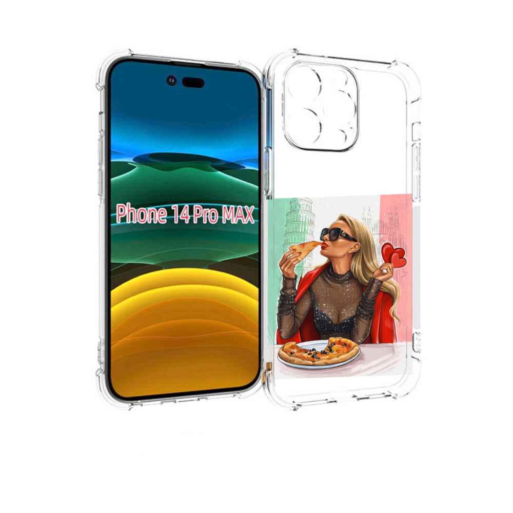

Чехол MyPads любительница-пиццы женский для iPhone 14 Pro Max, Прозрачный, Tocco