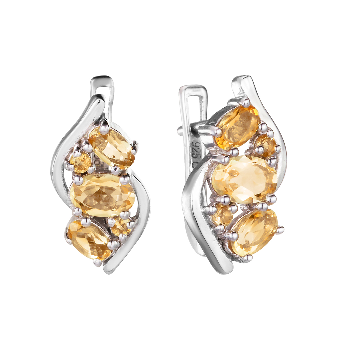 

Серьги из серебра Balex Jewellery 2410931785, цитрин/фианит, 2410931785