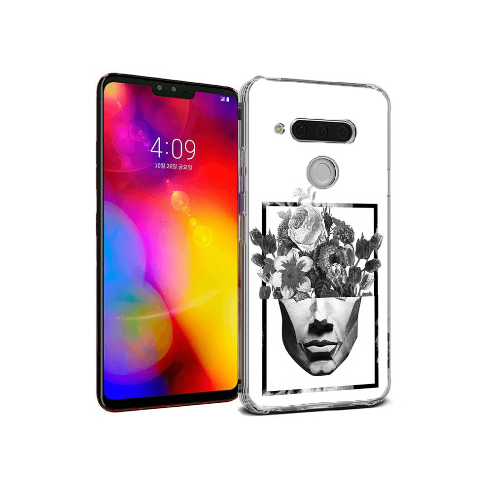 

Чехол MyPads Tocco для LG V40 ThinQ черно белая ваза в абстракции (PT121590.74.678), Прозрачный, Tocco